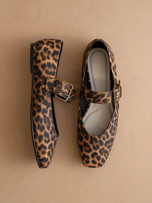 PRE-ORDER The Soho | Leopard Ballet Flat with Buckle