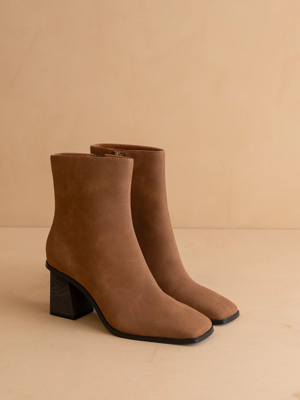 The Vera Brown | Square Toe Ankle Boot