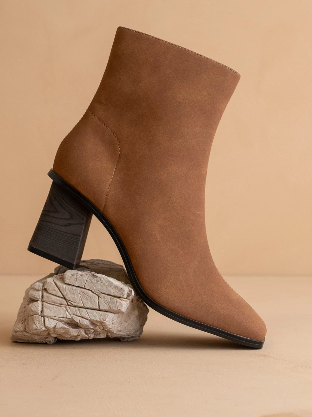 The Vera Brown | Square Toe Ankle Boot