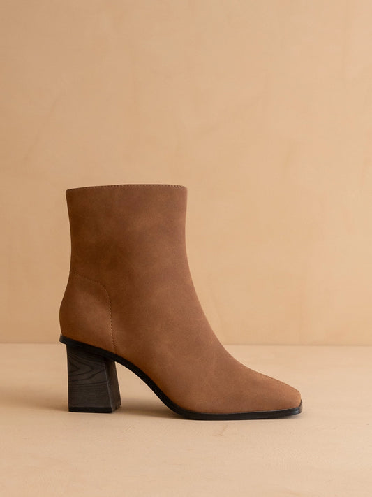 The Vera Brown | Square Toe Ankle Boot